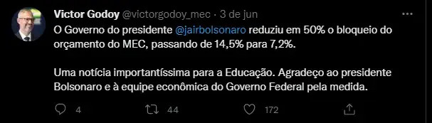 Victor Godoy tem pós-graduação em Altos Estudos em Defesa Nacional pela Escola Superior de Guerra (ESG) (Reprodução Twitter)
